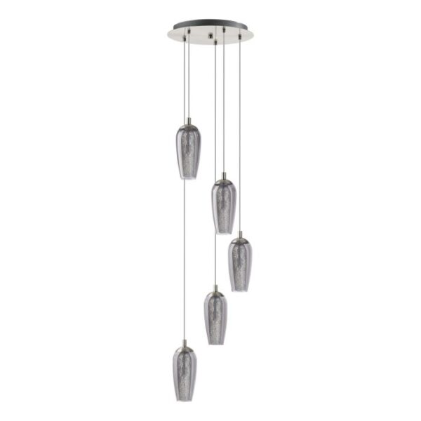 Farsala 96345N Five Lights Round Base Glass Pendant Light