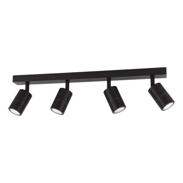 Fremantle 4 Light Bar Adjustable Black 206164 GU10 Pillar Spot Light IP55
