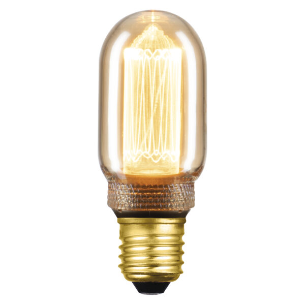 Led T45 Vintage Decorative Filament 4W E27 Laser cut Amber Glass Finished Globe