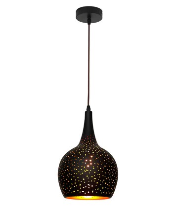 Celeste Bohemian Rustic Embossed Bell Shape Single Pendant Light