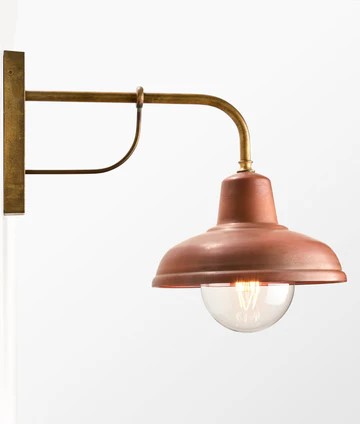 Deksel2 Aged Copper interior Wall Light With Clear Glass IP23