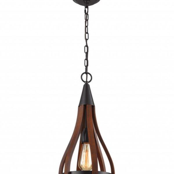 Khaleesi1 Industrial Style Small Wood Pendant Light