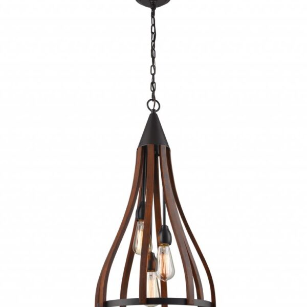 Khaleesi2 Industrial Style Medium Wood Pendant Light