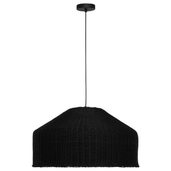 Northcote Woven Rattan Black Single Pendant Light
