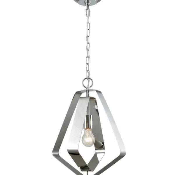 Orbita3 Small Pentagon Style Modern Chrome Pendant Light