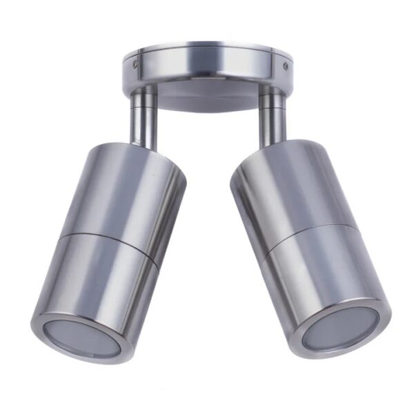 Adjustable Exterior Titanium Aluminium PG2AT  2xGU10 Pillar Spot Wall Light IP65