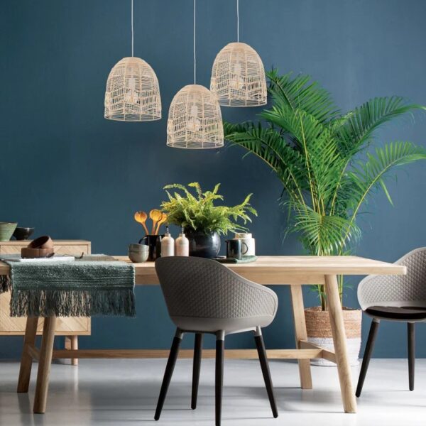 Rota Bohemian Interior Natural Rattan Ellipse Pendant Light