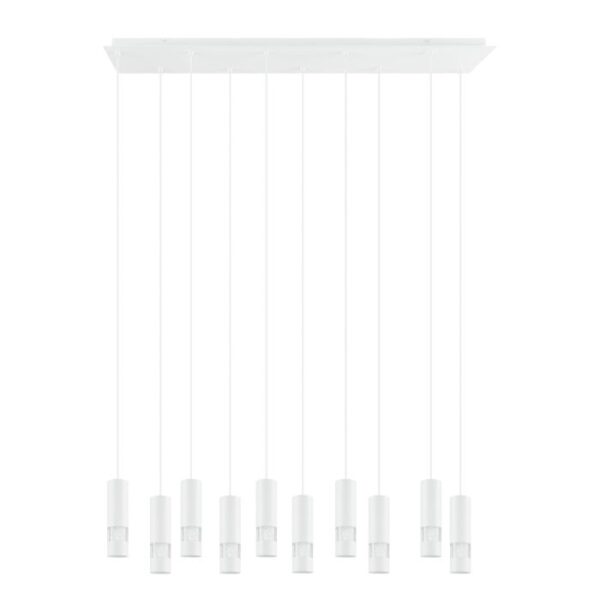 Bernabeta 39703N Ten Cylindrical Parallel Base White Pendant Light.