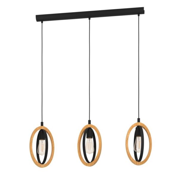 Basildon 43462N Three Light Parallel Pendant Light.