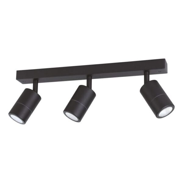 Fremantle Three Light Bar Adjustable Black 206159 GU10 Pillar Spot Light IP65