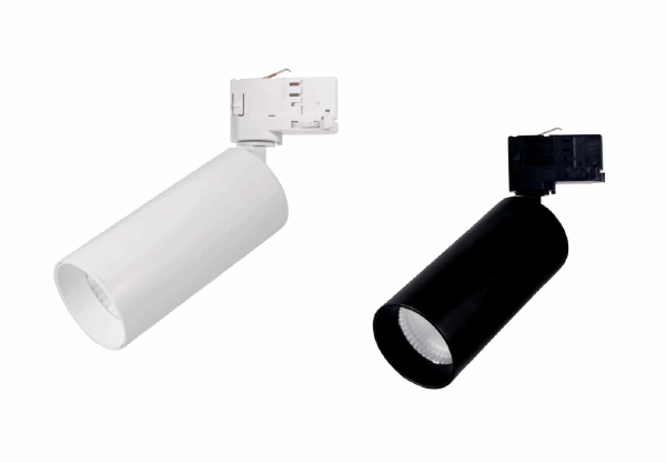 TH25 Dimmable Commercial Grade Built-in Led 30W Tri-Colour Adjustable 4 Wire Adaptor Track Head