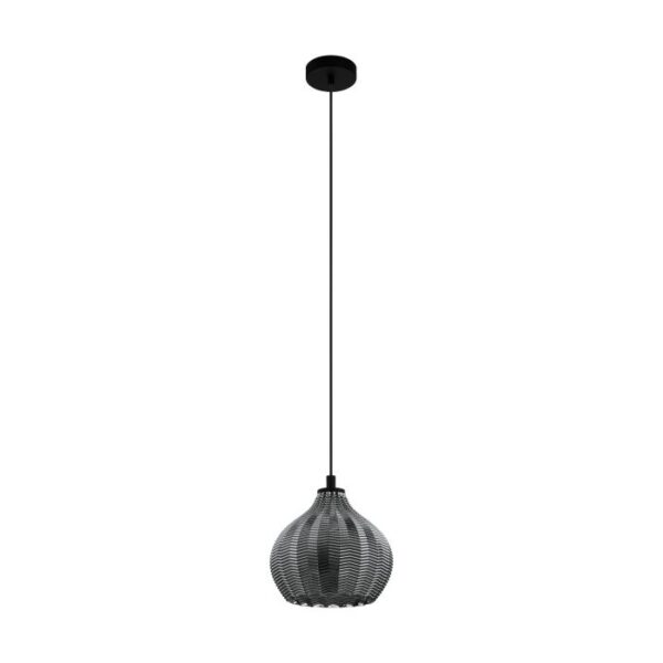 Tamallat 43576N Black Single Carved Shape Pendant Light.
