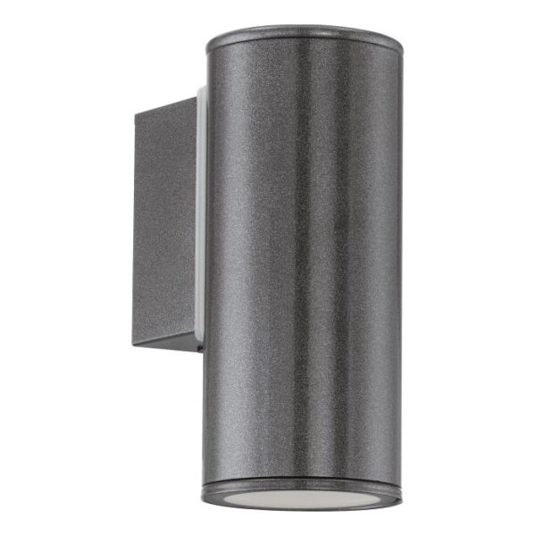 Riga Down Exterior Anthracite GU10 Wall Pillar IP44 Spotlight