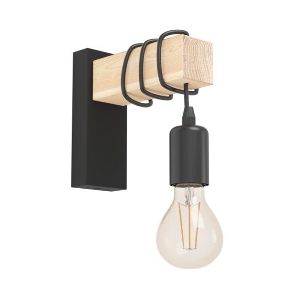 Townshend Wood Brown Open Frame Rope Wall Light.