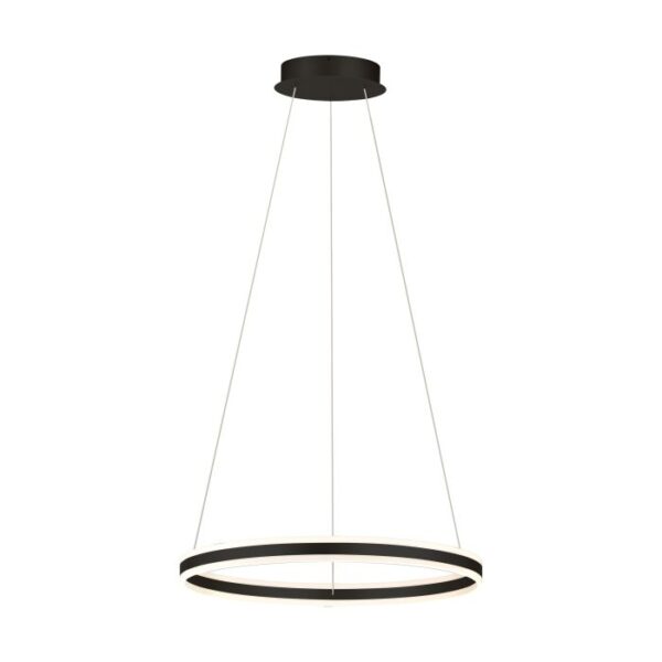 Tonarella 205026 LED Dimmable Ring Shape Black Pendant Light.