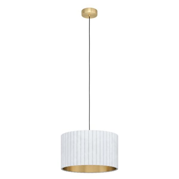 Tamaresco Lamp Shade 39765N Single White, Gold Pendant Light.