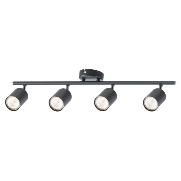 Travis 4 Light GU10 Led Compact Black Head Decorative Straight Spot Light
