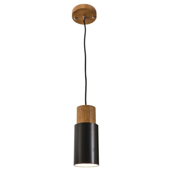 Lois Metal With Timber Top cylindrical Pendant
