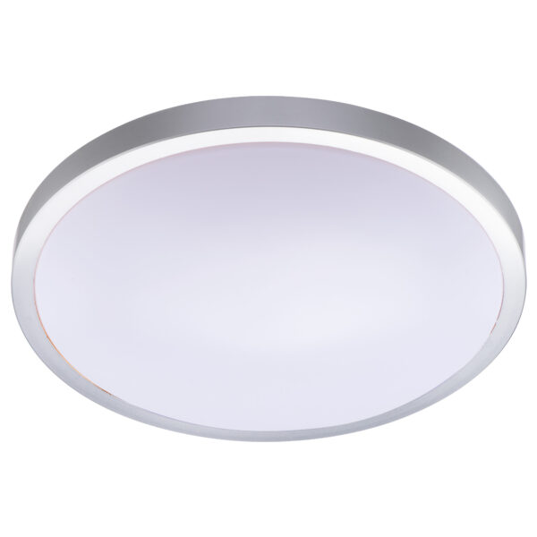 Milan 24w Led Flush Mount Ceiling Light With Silver Trim
