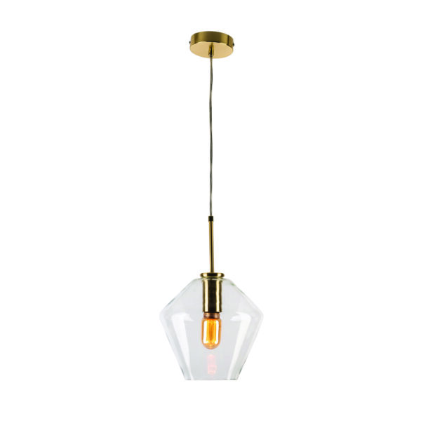 Melba Short Single Clear Glass Pendant