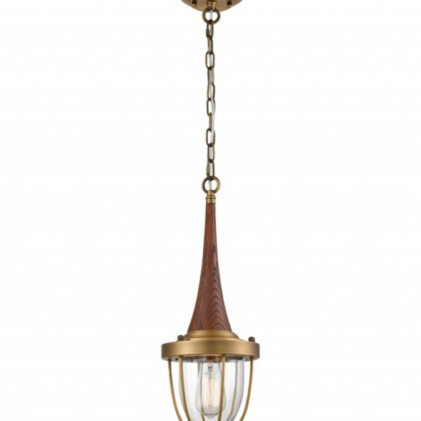 Pendolo Industrial Style Weathered Charcoal-Satin Brass Classic Pendant Light