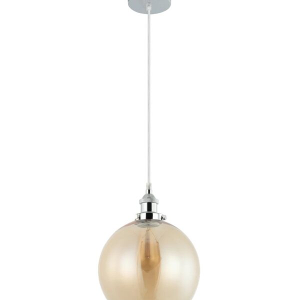 Pesini Wine Glass with Chrome Metalware Pendant Light