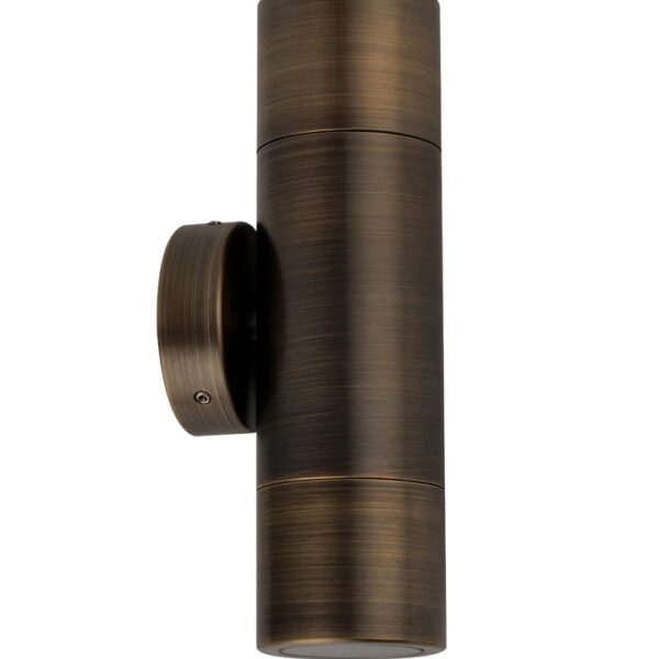 Up/Down Exterior PMUDBR MR16 Wall Pillar Spot light (Rustic Brass) IP65