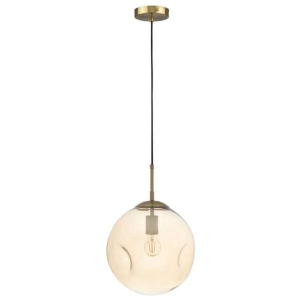 Paddington Large 300mm Amber and Smoke Dimpled Glass Pendant Light