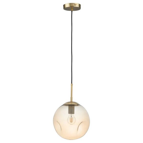 Paddington Small 250mm Amber and Smoke Dimpled Glass Pendant Light