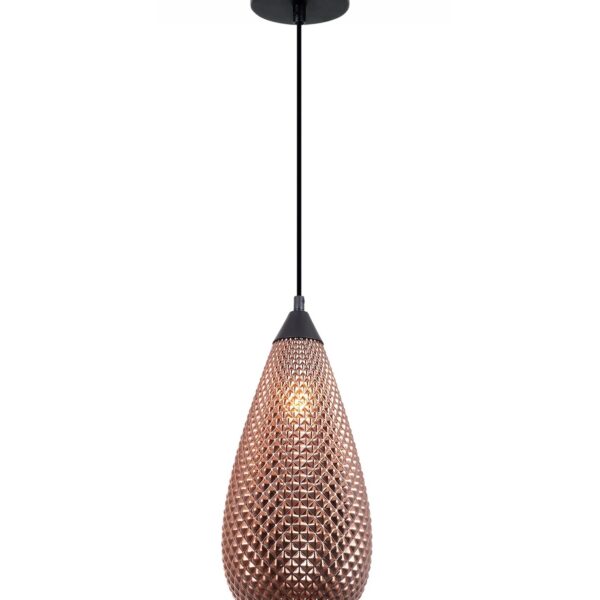 Rictus Bohemian Glass with Quadrilateral Segments Tear Drop Shape Pendant Light