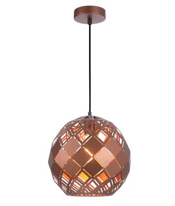 Tuile Large Embossed Tiled Iron Wine Glass Shape Single Pendant Light.