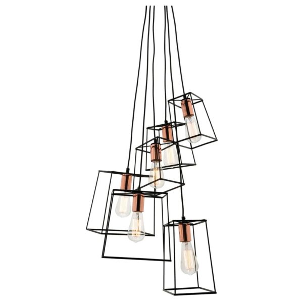 Zappa 6 Light Copper Lamp Holder Modern Pendant Light