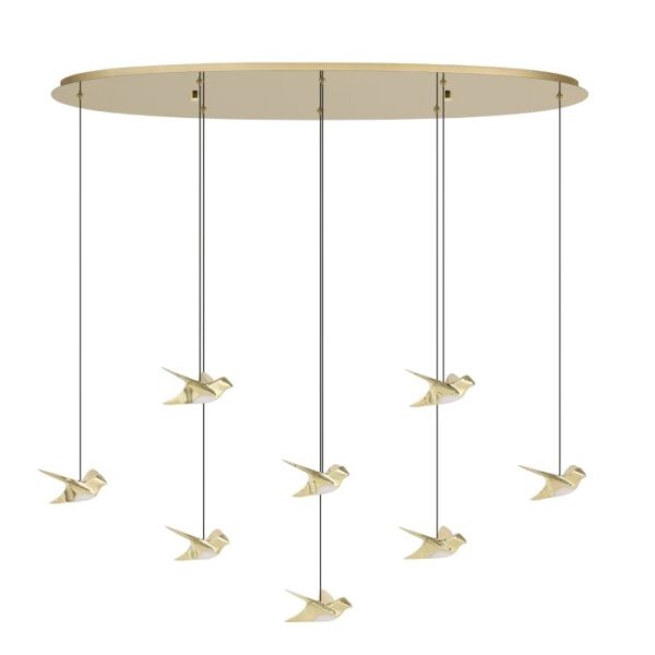 Paratebueno-2 390397LED Bird-Shape Dimmable Small 8 Lights Pendant