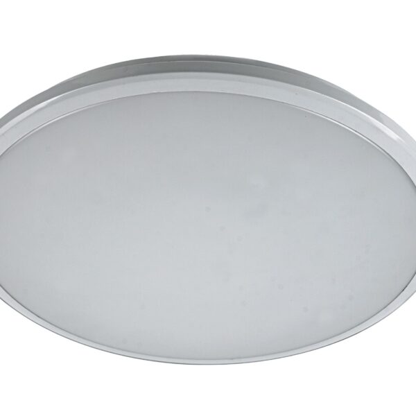 Vesta Small 18w Led Wall Switch Step Dimming Tri-Colour Oyster Ceiling Light Opal Cover With Chrome & White Ring