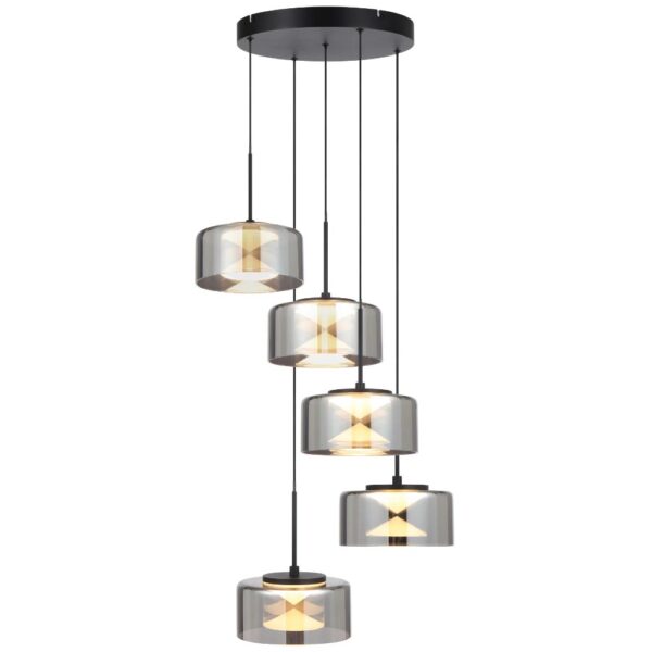 Cedro 5 Light 3CCT Integrated Led Modern Glass Pendant