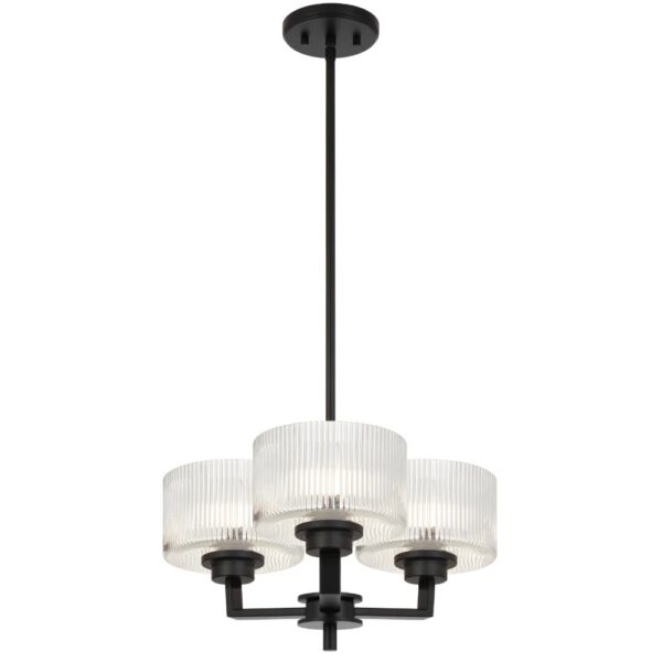 MORENO II 3 light rod iron glass pendant