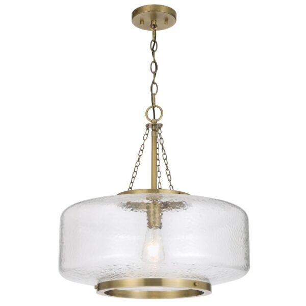 Mornet Drum Shape Texture Glass Single Pendant