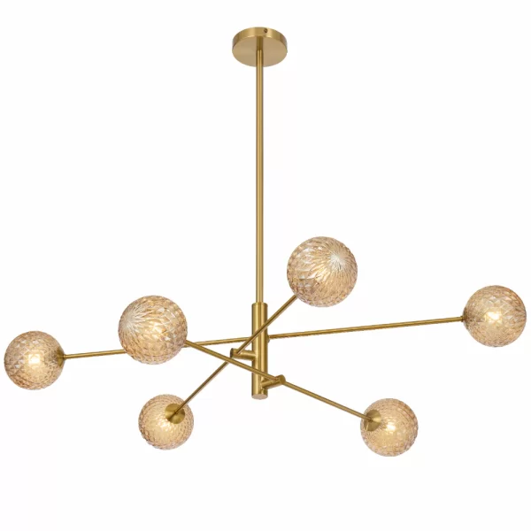 Gaston 6 Light Antique Gold Frame Living Room-Dinning Table Pendant