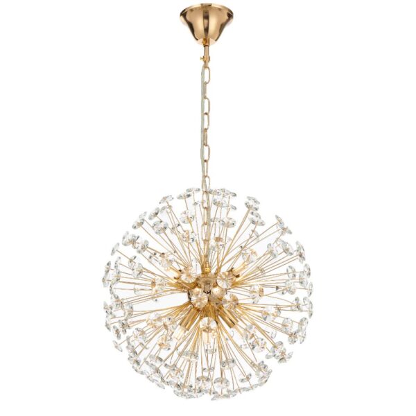 Lerida 8 Light Round Ball Shape Modern Elegant Crystal Pendant