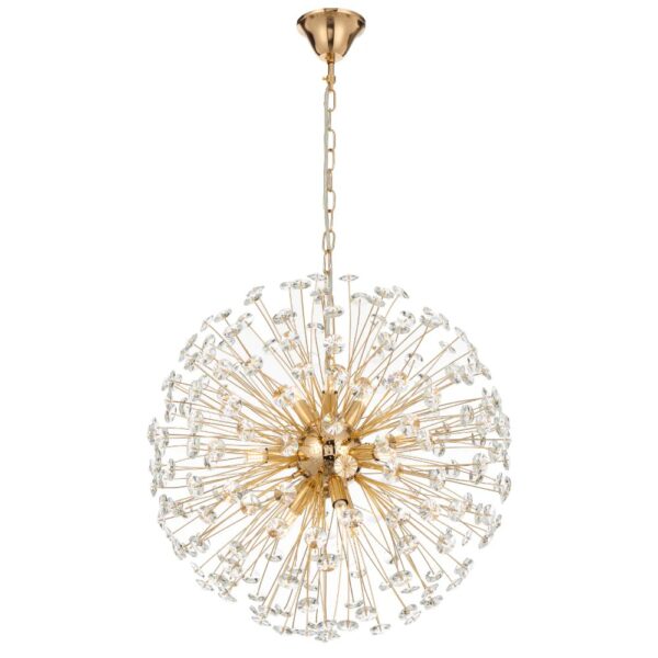 Lerida 9 Light Round Ball Shape Modern Elegant Crystal Pendant