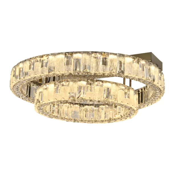 Rias 2 Ring 3CCT LED Close to Celling Crystal with Dimmable Bluetooth Remote