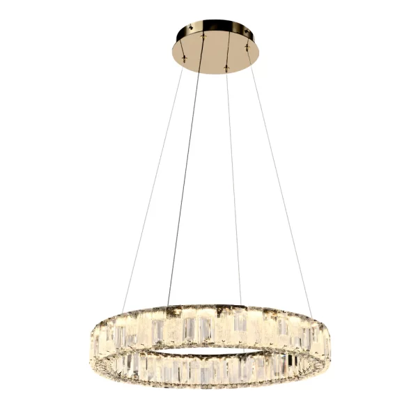 Rias 1 Tier 3CCT Crystal Led Modern Pendant with Dimmable Bluetooth Remote