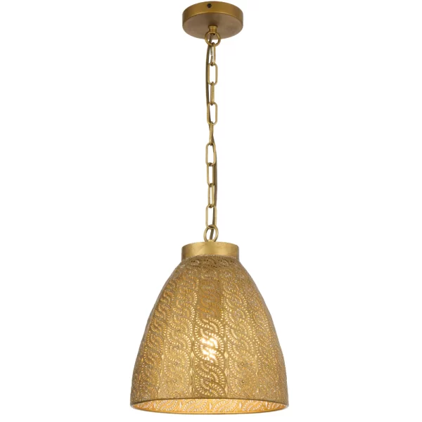 Aydin 280mm Dome Shape Antique Brass Cut-out Metal Pendant