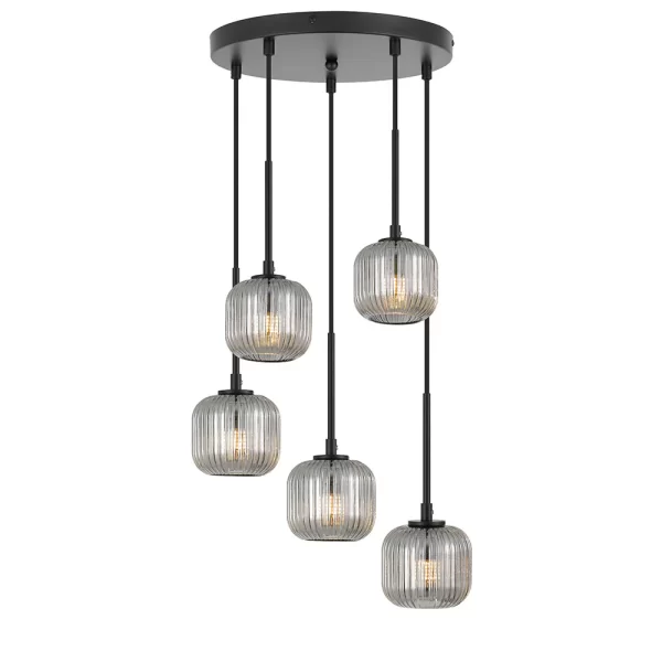 Bobo 5 Lights Round Base Glass Pendant