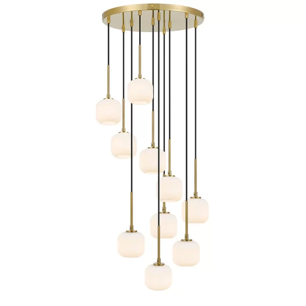Bobo 10 Lights Round Base Glass Stairwell Pendant
