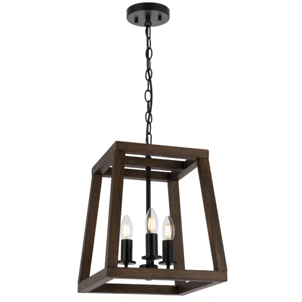 Dalton 3 Light Wooden Pendant