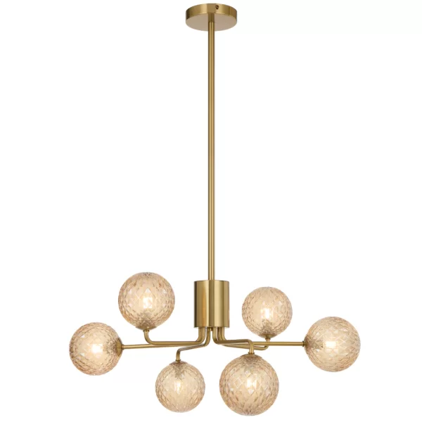 Felton 6 Light Antique Gold Frame Living Room-Dinning Table Pendant