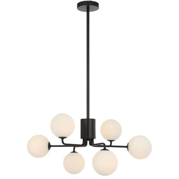 Felton 6 Light Black Frame Living Room-Dinning Table Pendant