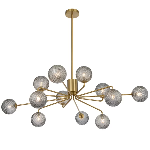 Felton 12 Light Antique Gold Frame Living Room-Dinning Table Pendant