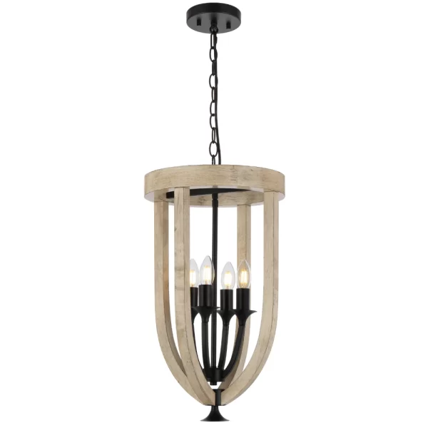 Hosley 4 Light Wooden Pendant
